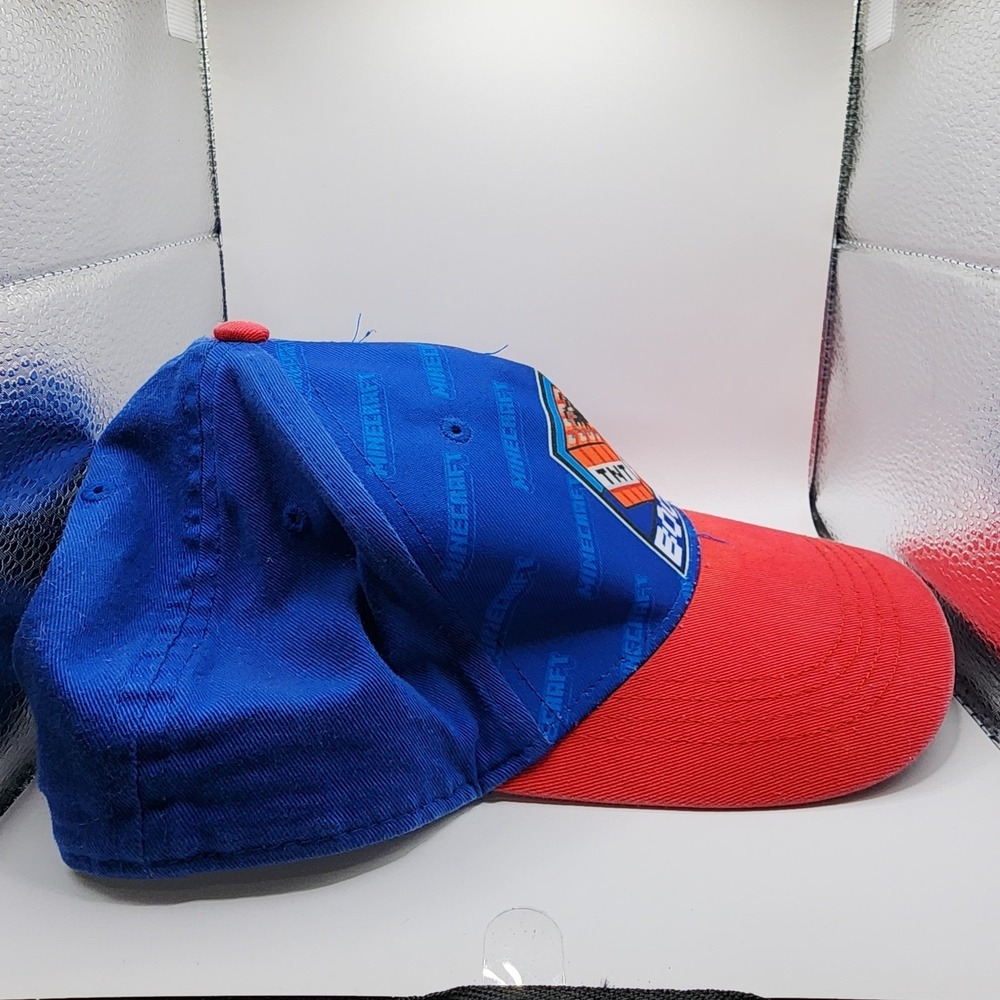 Minecraft Snapback Hat Youth OSFM Blue Red TNT Boom Graphic‎ Baseball Cap - Picture 3 of 8